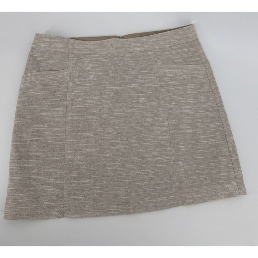 Loft Tweed Skirt Beige White Color Size‎ 14 With Pockets.